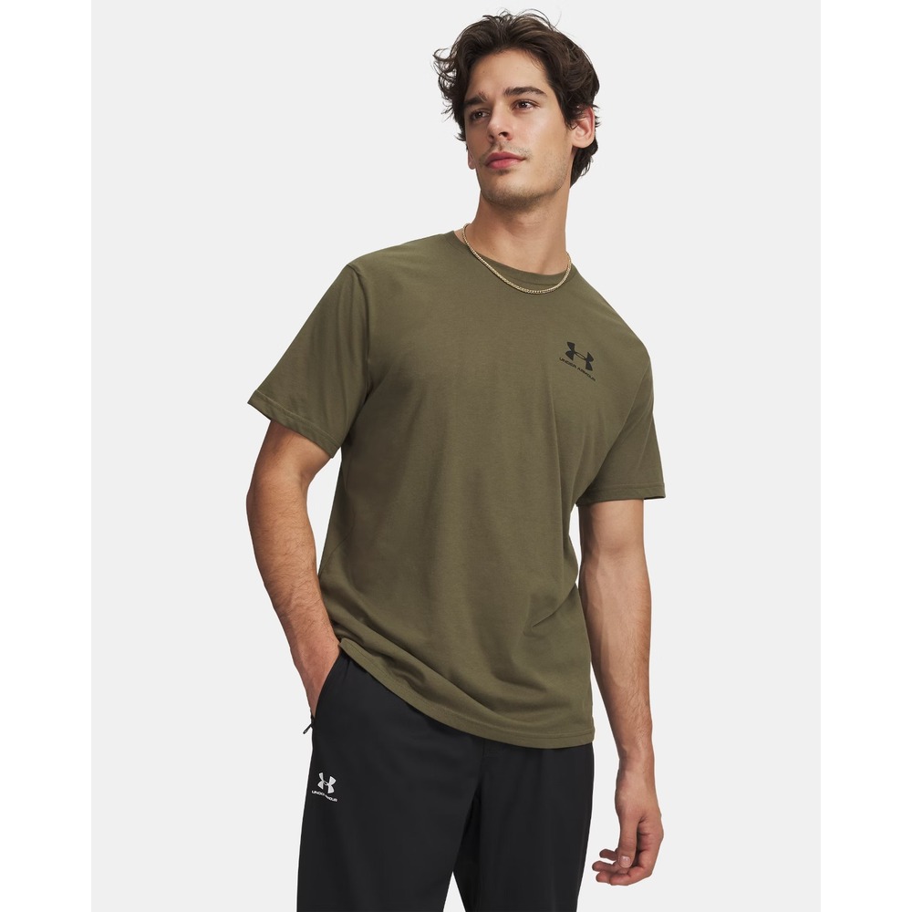 Under Armour Mens Sportstyle Left Chest Logo Tee Green Size L 1326799-390